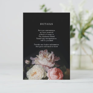 Moody Peony Rose Floral Details Umschließung Begleitkarte