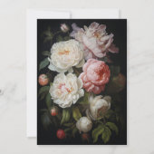 Moody Peony Rose Floral Wedding Einladung (Rückseite)