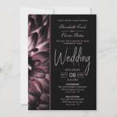 Moody Pink Floral Wedding Einladung (Vorderseite)