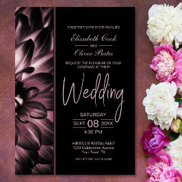 Moody Pink Floral Wedding Einladung