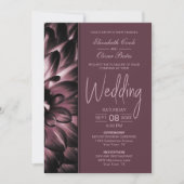 Moody Pink Floral Wedding Einladung (Vorderseite)