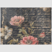 Moody Pink und White Floral Poppies Seidenpapier (Vorderseite)