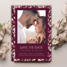 Moody Plum Burgundy Feigen Hochzeit Save The Date