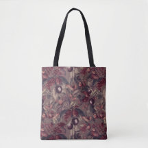 Moody Plum & Feigenblätter-Tasche | Künstlerische 