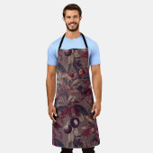 Moody Plum & Fig Leaves Apron | Artistic Botanical Schürze (Getragen)