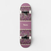 Moody Plum Floral Doodle Art Skateboard (Vorderseite)
