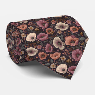 Moody Plum Garten Florale Personalisierte Hochzeit Krawatte