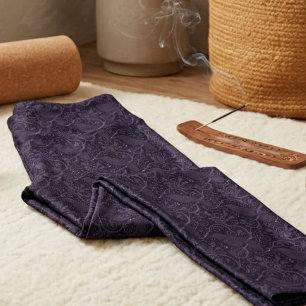Moody Plum Gotischer Damast-Muster Leggings