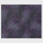 Moody Plum Reicher Schwarzer Glitter-Muster Geschenkpapier (Flach)
