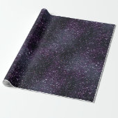 Moody Plum Reicher Schwarzer Glitter-Muster Geschenkpapier (Ungerollt)