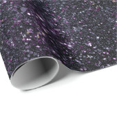 Moody Plum Reicher Schwarzer Glitter-Muster Geschenkpapier (Rolleneckpunkt)