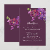 Moody Plum Wedding Reception Card Begleitkarte (Vorne/Hinten)