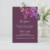 Moody Plum Wedding Reception Card Begleitkarte (Stehend Vorderseite)