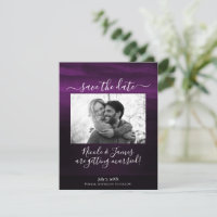 Moody Pum Lila Modern Watercolor Rett Date