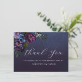 Moody Purple Flowers 80. Geburtstag Vielen Dank, d (Stehend Vorderseite)