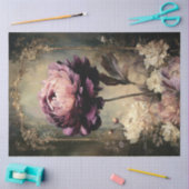 Moody Purple Peony Vintage Decoupage Print Paper Seidenpapier (Basteln)