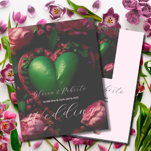 Moody Radiant Heart Floral Mexican Wedding Einladung