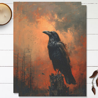 Moody Raven Gothic Decoupage Seidenpapier