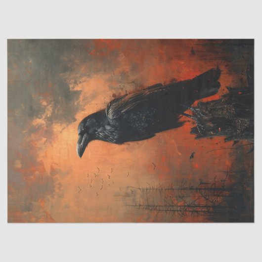 Moody Raven Gothic Decoupage Seidenpapier (Vorderseite)