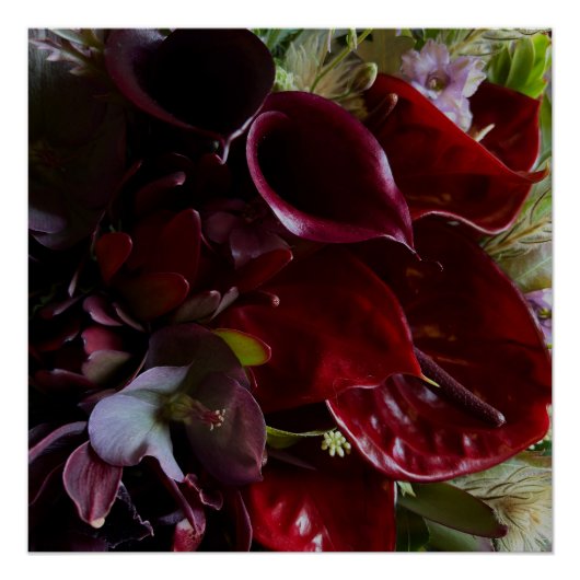 Moody Red Floral Poster Art (Vorderseite)