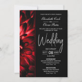 Moody Red Floral Wedding Einladung (Vorderseite)