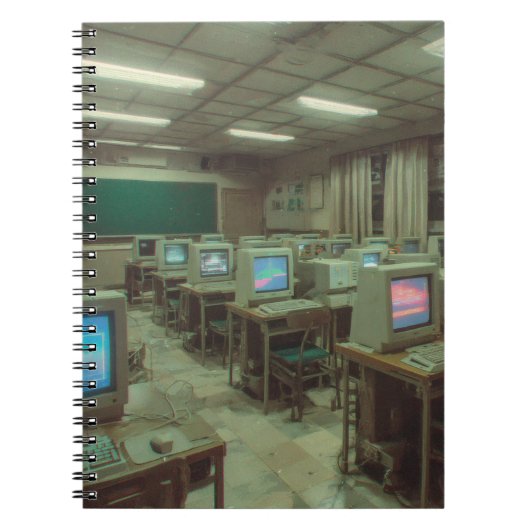 Moody Retro Computer Labrador Notebook Notizblock (Vorderseite)