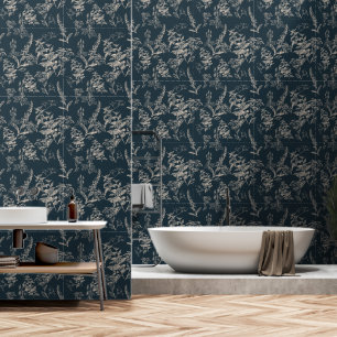 Moody & Romantic Dark Blue Botanic Wildblumen Tapete