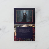 Moody Romantic Dark Floral Gothic Photo Wedding Dankeskarte (Innenseite)