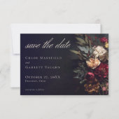 Moody Romantic Dark Floral Gothic Photo Wedding Save The Date (Vorderseite)