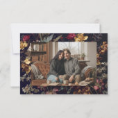 Moody Romantic Dark Floral Gothic Photo Wedding Save The Date (Rückseite)