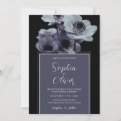 Moody Romantic Dark Floral Gothic Wedding Einladung (Vorderseite)