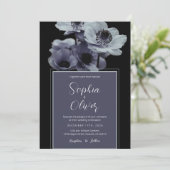 Moody Romantic Dark Floral Gothic Wedding Einladung (Stehend Vorderseite)