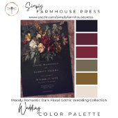 Moody Romantic Dark Floral Gothic Wedding Einladung