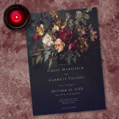 Moody Romantic Dark Floral Gothic Wedding Einladung