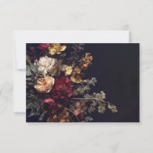 Moody Romantic Dark Floral Gothic Wedding RSVP Karte (Rückseite)