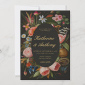 Moody Romantic Dreamy Pinks Dark Gothic Wedding Einladung (Vorderseite)