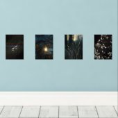 Moody Romantic Nature Wall Art Set of Four Posters (Holzboden)