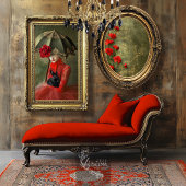 Moody Romantisches Parasol Portrait & Black Rabbit Seidenpapier