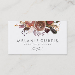 Moody Rose Floral Business Card Visitenkarte