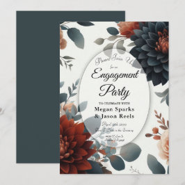 Moody Russe Fall Florals Engagement Party Einladung