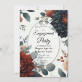 Moody Rustic Fall Florals Engagement Party Einladung (Vorderseite)