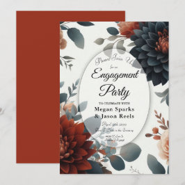 Moody Rustic Fall Florals Engagement Party Einladung