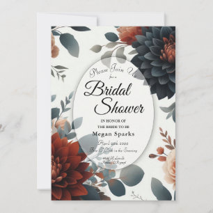 Moody Rustic Fall Florals Wedding Brautparty Einladung