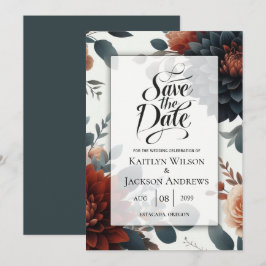 Moody Rustic Fall Florals Wedding Save The Date