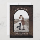 Moody Rustic Flat Save the Date Card Earthy (Vorderseite)