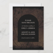 Moody Rustic Flat Save the Date Card Earthy (Rückseite)