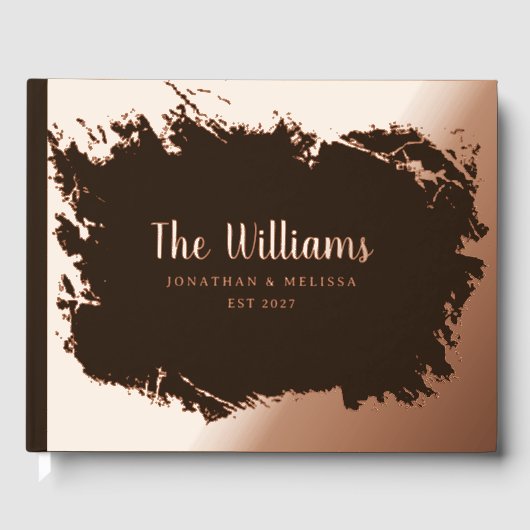 Moody Rustic Foil Guest Books Foto Guestbook Gästebuch (Vorderseite)