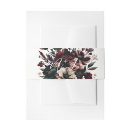 Moody Rustic Garden Florals Bohemisch Wedding Einladungsbanderole