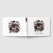 Moody Rustic Garden Florals Bohemisch Wedding Gästebuch (Voll)