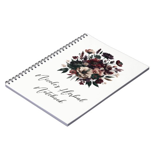 Moody Rustic Garden Florals Bohemisch Wedding Notizblock (Linke Seite)